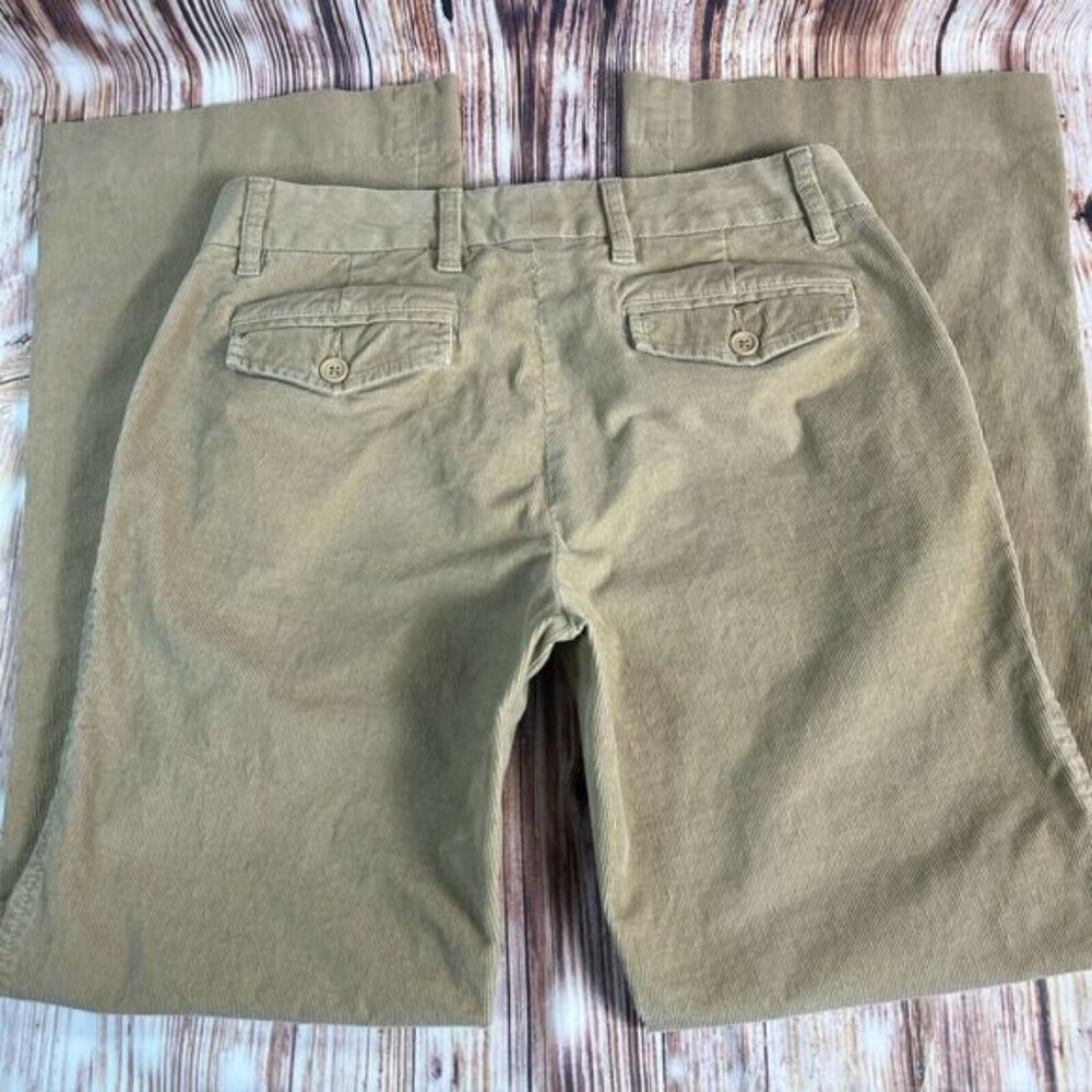 Vintage GAP Y2K Size 6 Tan Boot Cut Flare Low Rise Stretch Corduroy Pants 30x30 - Picture 4 of 15